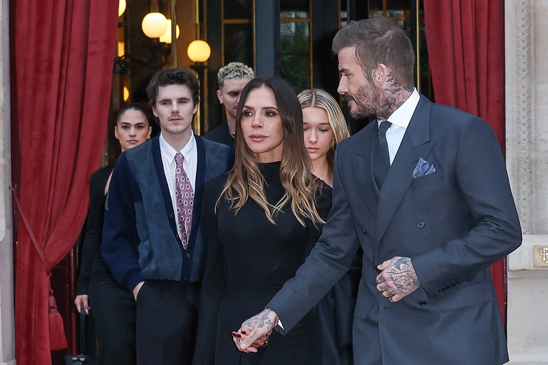 Victoria ir Davidas Beckhamai su šeima / Vida Press nuotr.