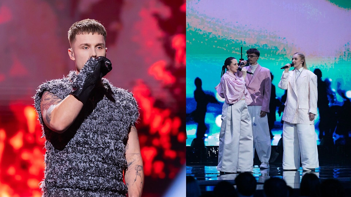 „Eurovizijos“ atrankos antrojo pusfinalio laimėtojai Atikin ir „Vilnius voices“ / Patricija Adamovič / BNS nuotr.
