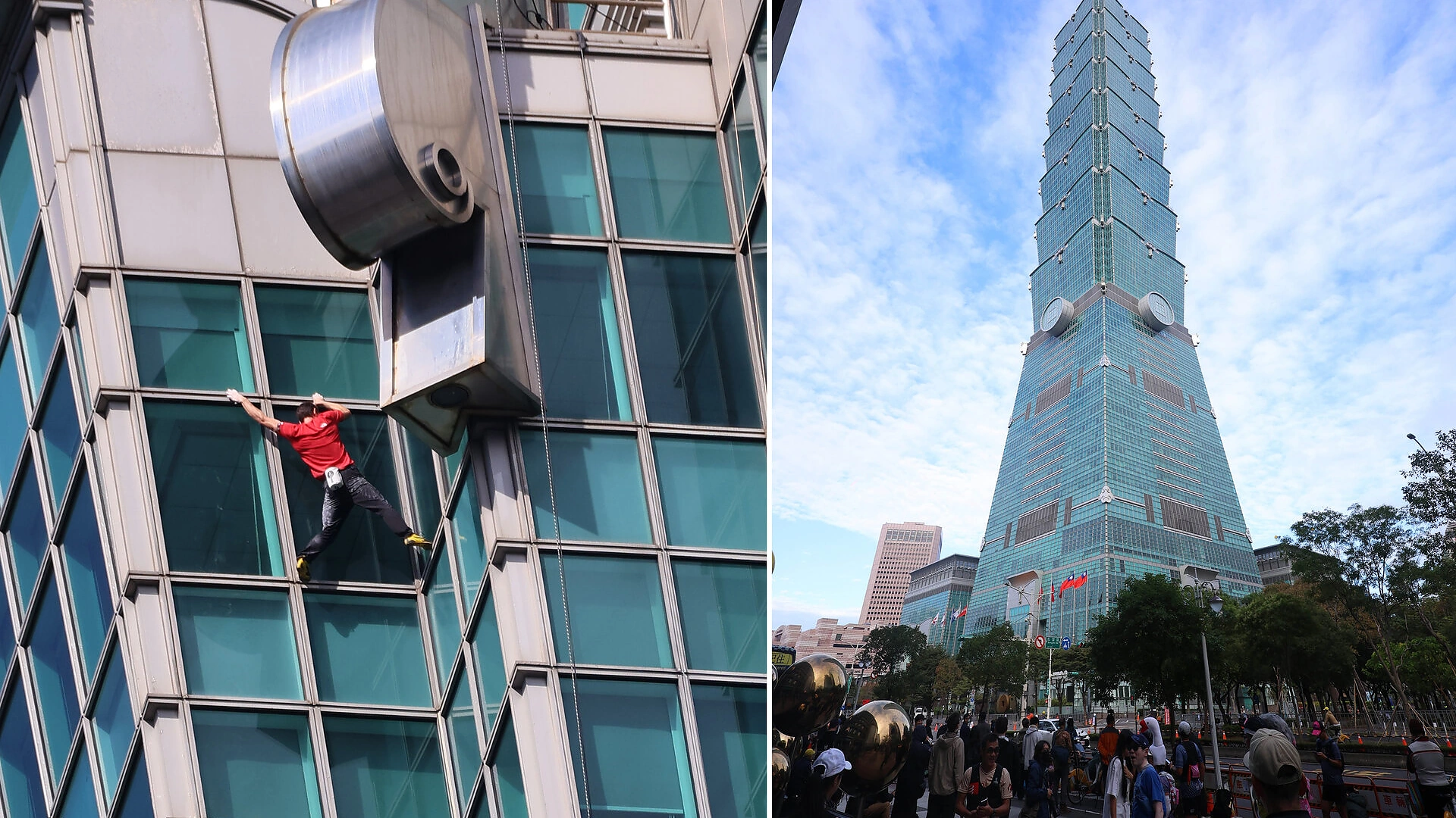 Nutrūktgalvio alpinisto kopimą sulaikiusi kvapą stebėjo minia, susirinkusi prie dangoraižio Taipėjuje, ir „Netflix“ žiūrovai visame pasaulyje / Getty nuotrauka