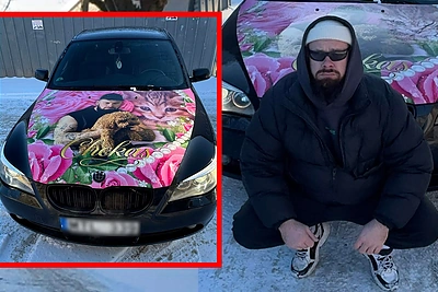 Kauno gatvėmis rieda menininko-marozo Karolio BMW su kačiuku – apie išgąstį ir praeivių reakcijas: „Bado pirštais“