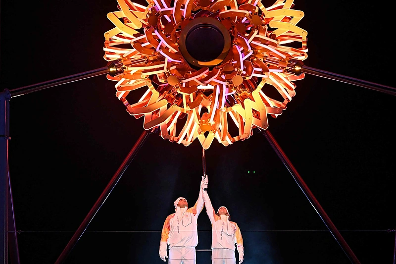 Olimpinių žaidynių atidarymo ceremonijos akimirka. / „Scanpix“ nuotr.