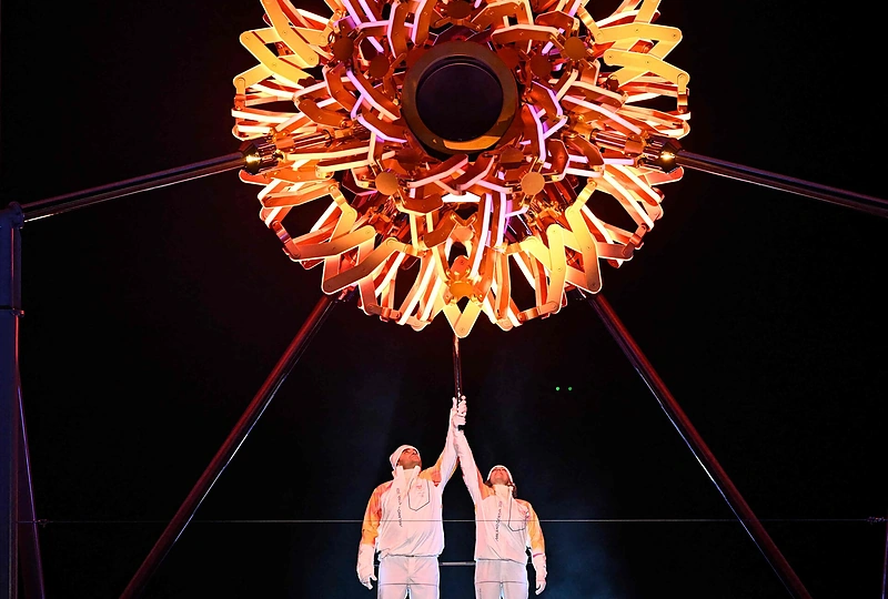 Olimpinių žaidynių atidarymo ceremonijos akimirka. / „Scanpix“ nuotr.