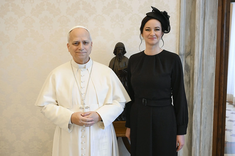 Premjerės Ingos Ruginienės audiencija pas popiežių Leoną XIV / LRV kanceliarijos nuotr.