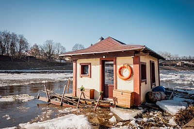 Ledonešis nusinešė Simono Dailidės namą / Skirmantas Lisauskas/ BNS nuotr.