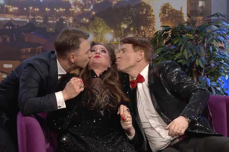 Liveta ir Petras Kazlauskai TV laidoje / Asmeninio archyvo nuotr.