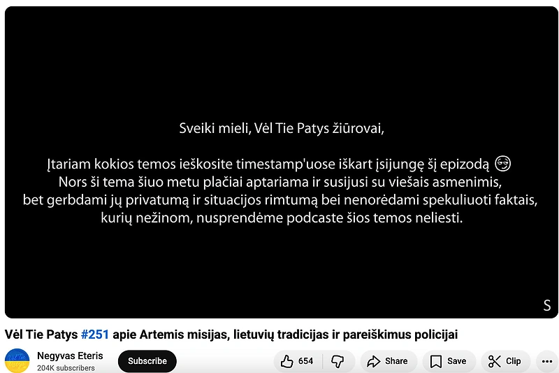 „Vėl tie patys“ pareiškimas / Stop kadras