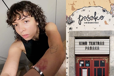 Ant rankos išsitatuiravusi kino teatro „Pasaka“ simbolį – Andrija sulaukė dovanos visam gyvenimui