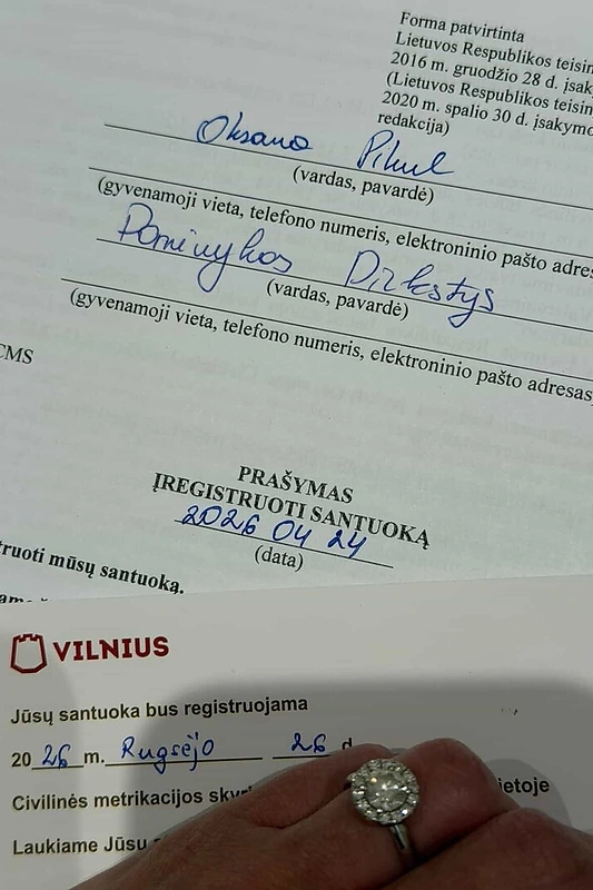 Dominykas Dirkstys paviešino vestuvių su Oksana Pikul datą / Asmeninio albumo nuotr.