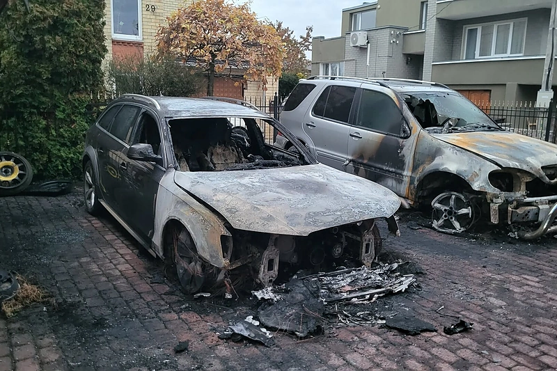 Sudegę Manto Sadausko šeimos automobiliai / Asmeninio albumo nuotr.