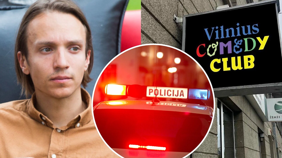 Olegas Šurajevas, policija, komedijos klubas / BNS ir Facebook nuotr.