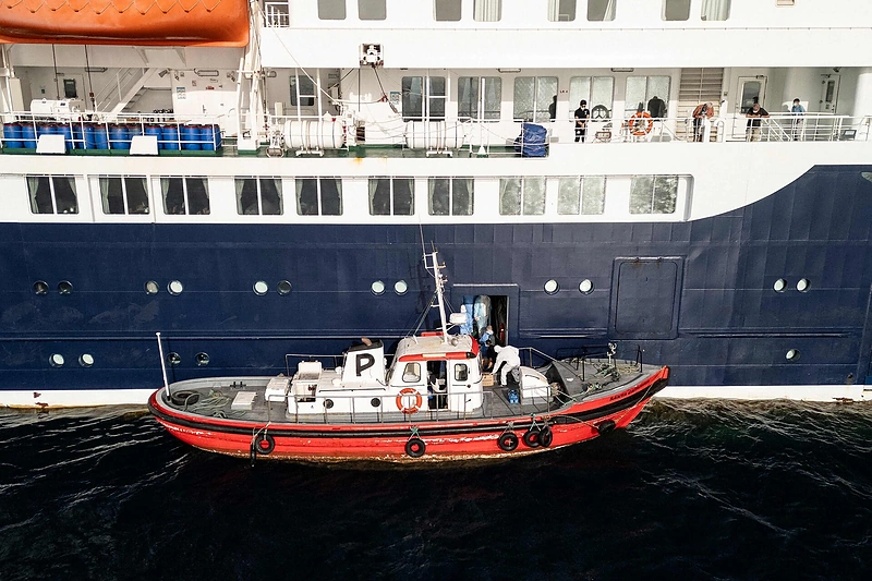 Laivo „MV Hondius“ evakuacija / AFP/ „Scanpix“