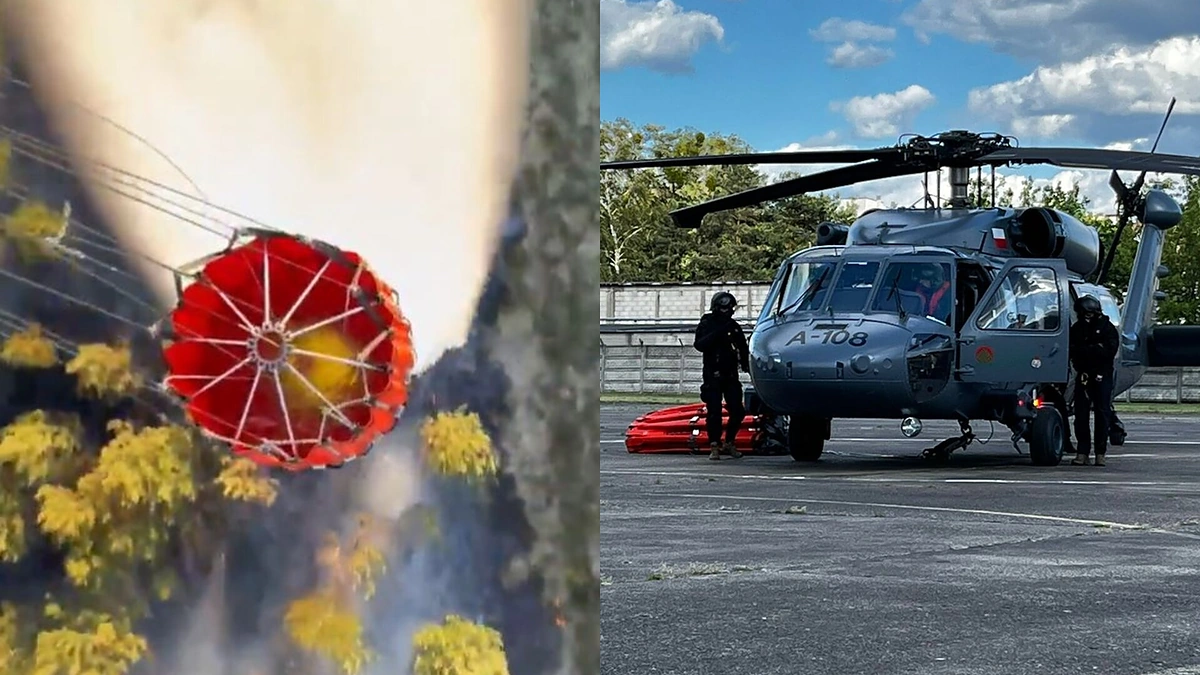 Milžiniškas gaisras prie Varšuvos / Lenkijos policijos nuotr.