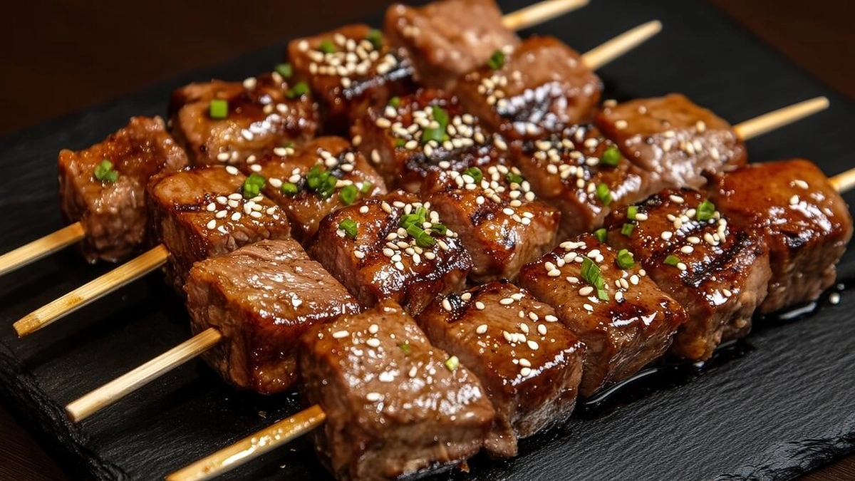 Grilintos mėsos iešmelis su teriaki padažu / Shutterstock nuotr.