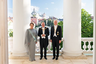 Prezidento ir pirmosios ponios rengiama valstybinė vakarienė Latvijos Prezidento garbei / Lietuvos Respublikos Prezidento kanceliarijos nuotrauka/Robertas Dačkus