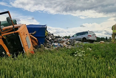 Avarija Vilniaus rajone, Ažulaukio kaime / 15min skaitytojo Juozo nuotr.