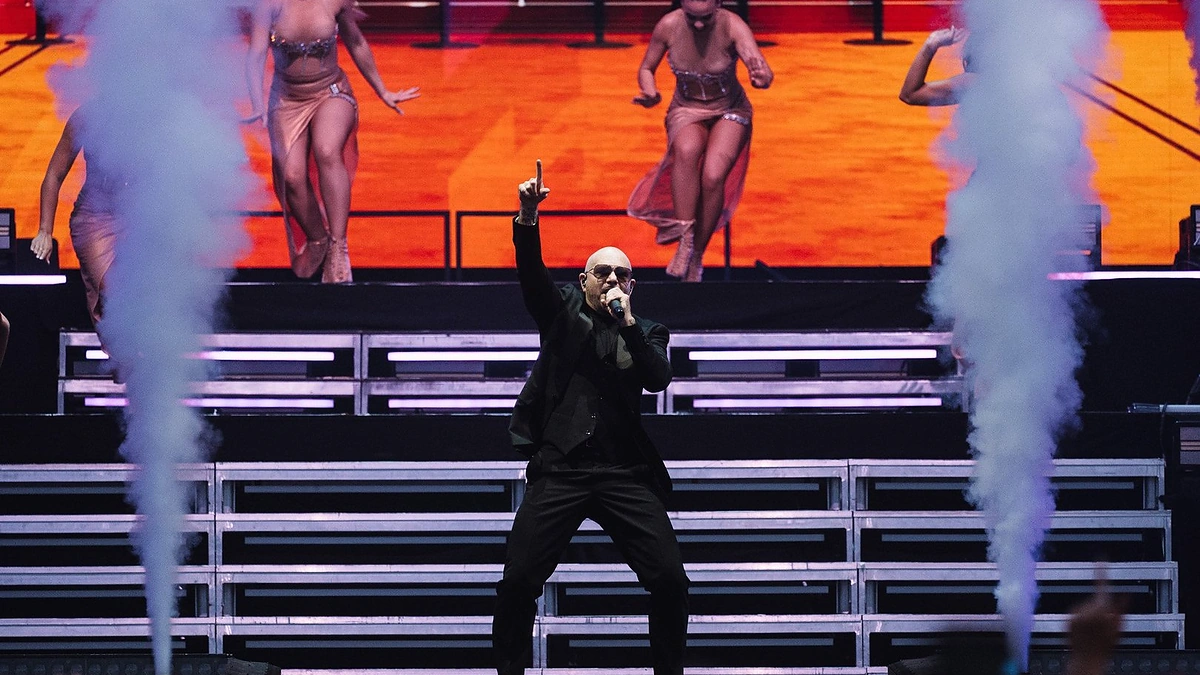 Pitbull koncerto Dariaus ir Girėno stadione Kaune akimirka / Lino Žemgulio nuotr.