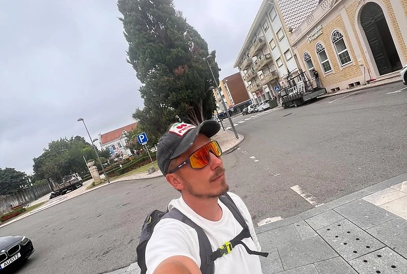 Adomo Mikalausko piligriminės kelionės akimirka / Asmeninio archyvo nuotr.