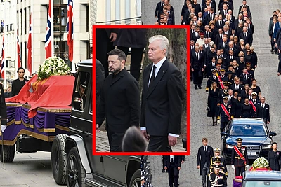 Norvegijos karaliaus laidotuvėse – vieningi kaip kumštis Nausėda ir Zelenskis: žengė greta
