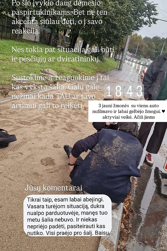 Vaida Kurpienė tapo išpuolio liudininke / Stop kadras