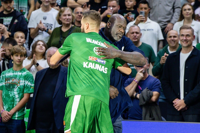 Shaquille'as O'Nealas Kauno „Žalgirio“ arenoje / Teodoro Biliūno / BNS nuotr.