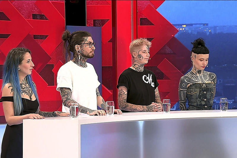 Tatuiruočių mėgėjai laidoje „Už ar prieš?“ / LNK nuotr.