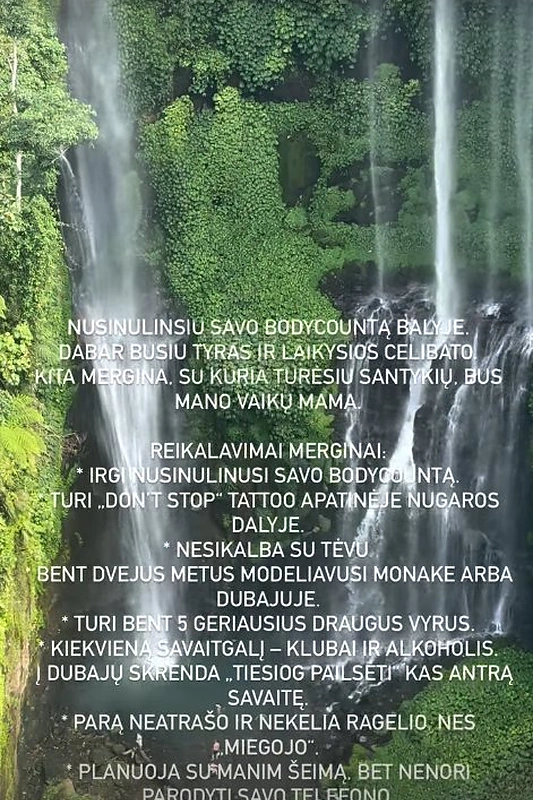 Dominyko Dirksčio reikalavimai merginai / Stopkadras